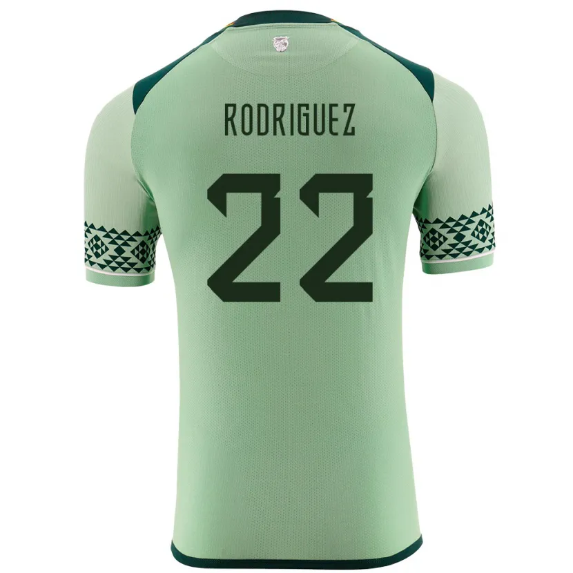 Danxen Bambino Maglia Bolivia Carlitos Rodriguez #22 Verde Chiaro Kit Gara Home 24-26 Maglietta