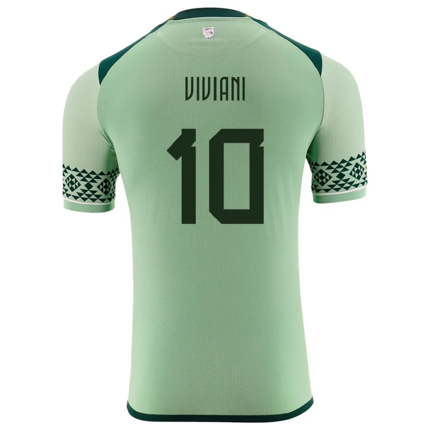 Danxen Bambino Maglia Bolivia Leonardo Viviani #10 Verde Chiaro Kit Gara Home 24-26 Maglietta