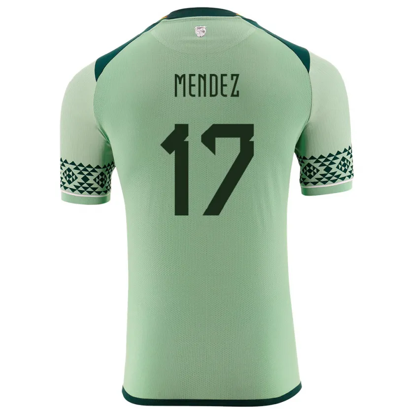 Danxen Bambino Maglia Bolivia Bruno Méndez #17 Verde Chiaro Kit Gara Home 24-26 Maglietta