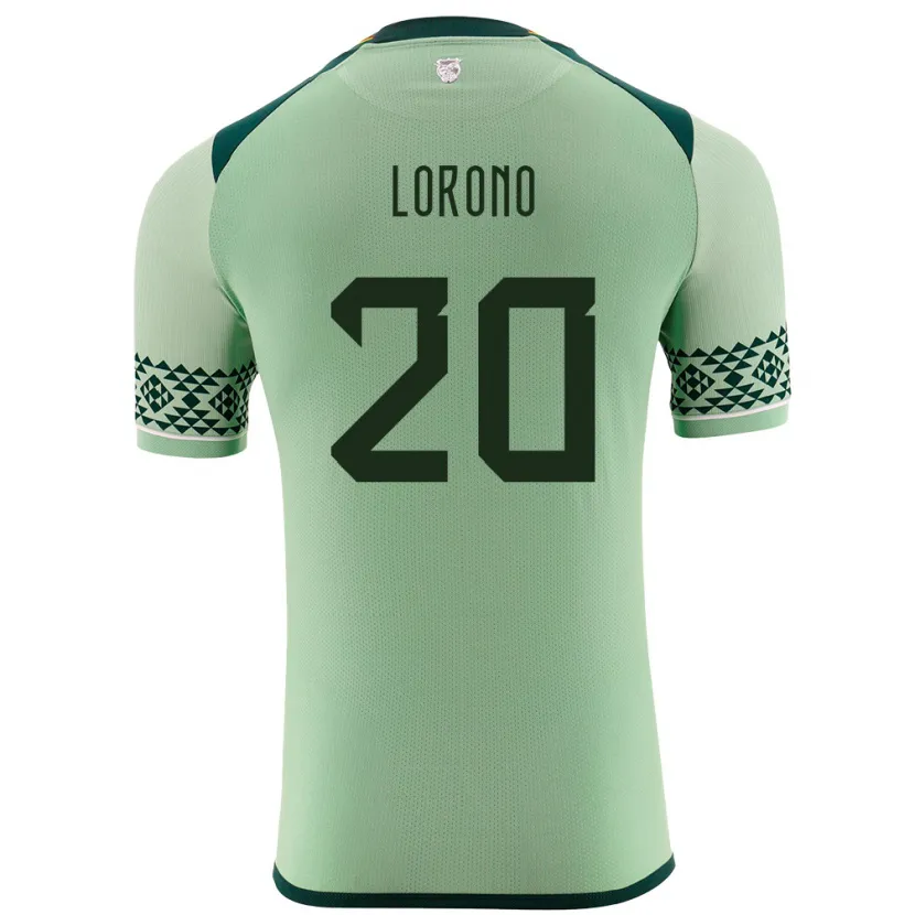 Danxen Bambino Maglia Bolivia Bernardo Loroño #20 Verde Chiaro Kit Gara Home 24-26 Maglietta