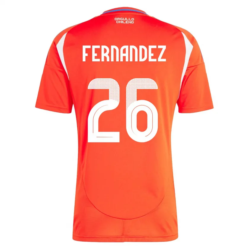 Danxen Bambino Maglia Cile Nicolás Fernández #26 Rosso Kit Gara Home 24-26 Maglietta