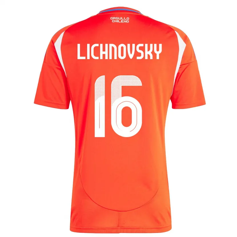 Danxen Bambino Maglia Cile Igor Lichnovsky #16 Rosso Kit Gara Home 24-26 Maglietta