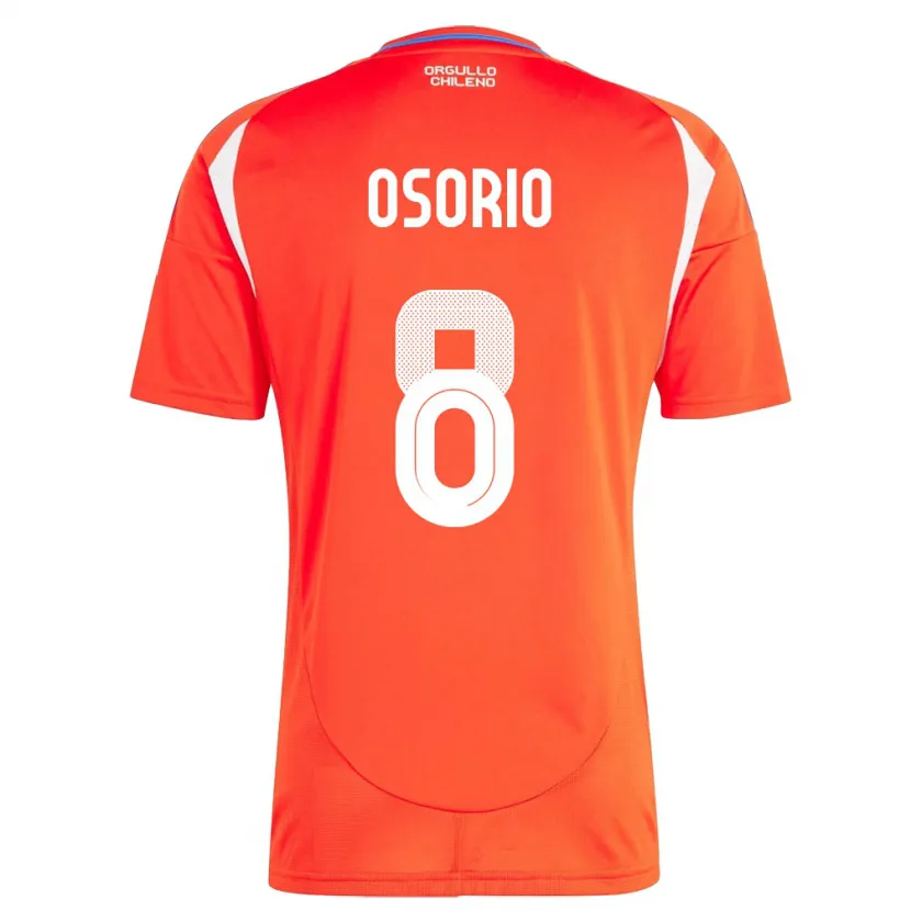 Danxen Bambino Maglia Cile Darío Osorio #8 Rosso Kit Gara Home 24-26 Maglietta