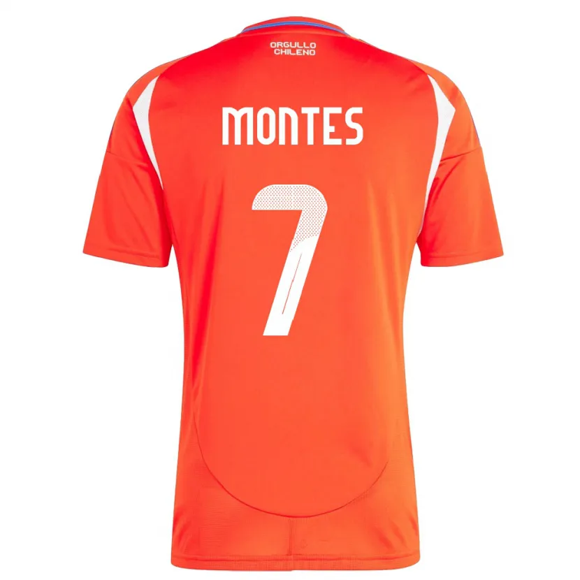 Danxen Bambino Maglia Cile Clemente Montes #7 Rosso Kit Gara Home 24-26 Maglietta