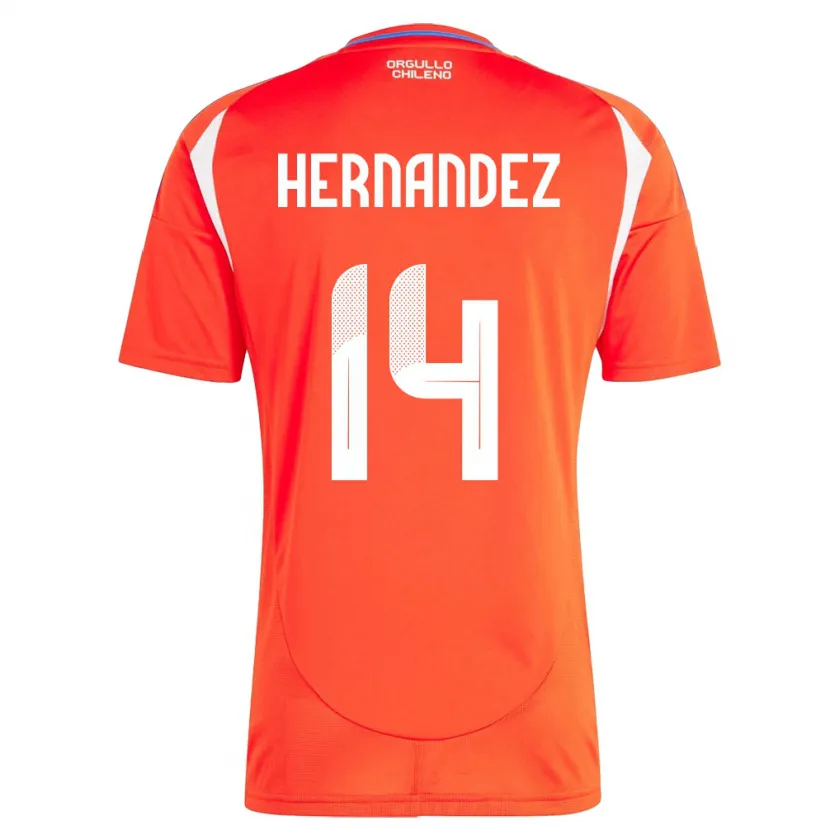 Danxen Bambino Maglia Cile Leandro Hernández #14 Rosso Kit Gara Home 24-26 Maglietta