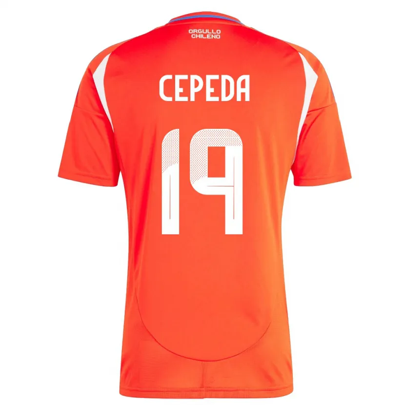 Danxen Bambino Maglia Cile Lucas Cepeda #19 Rosso Kit Gara Home 24-26 Maglietta