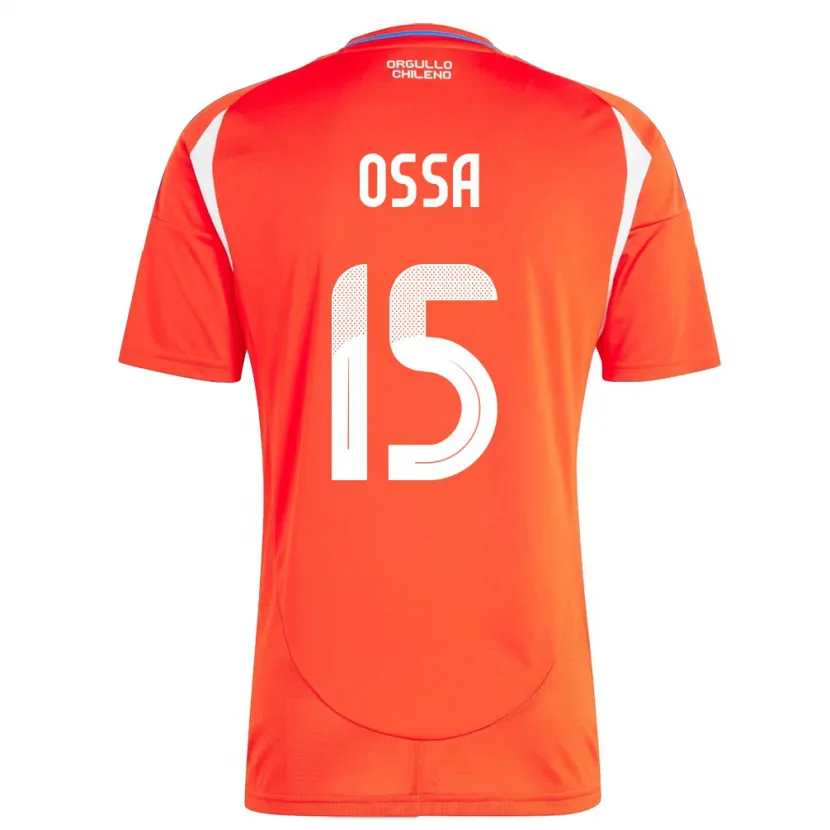 Danxen Bambino Maglia Cile Diego Ossa #15 Rosso Kit Gara Home 24-26 Maglietta