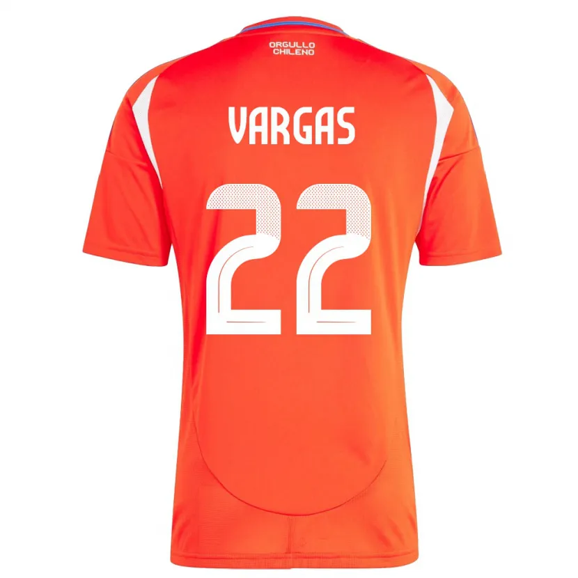 Danxen Bambino Maglia Cile Diego Vargas #22 Rosso Kit Gara Home 24-26 Maglietta