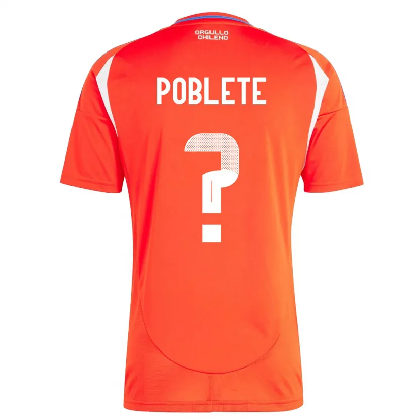 Danxen Bambino Maglia Cile José Poblete #0 Rosso Kit Gara Home 24-26 Maglietta