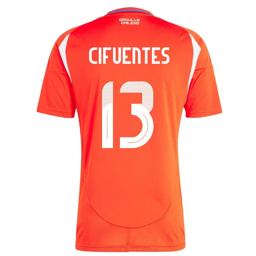 Danxen Bambino Maglia Cile Anaís Cifuentes #13 Rosso Kit Gara Home 24-26 Maglietta
