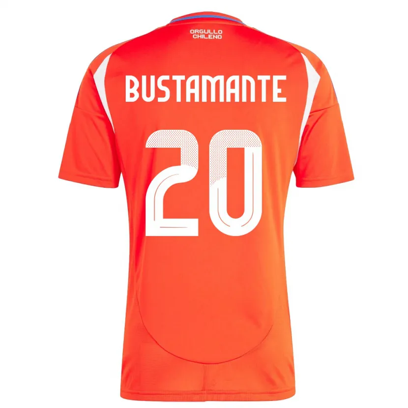 Danxen Bambino Maglia Cile Paloma Bustamante #20 Rosso Kit Gara Home 24-26 Maglietta