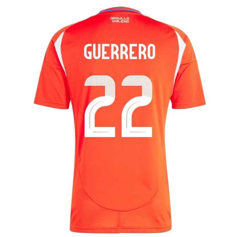 Danxen Bambino Maglia Cile Kathalina Guerrero #22 Rosso Kit Gara Home 24-26 Maglietta