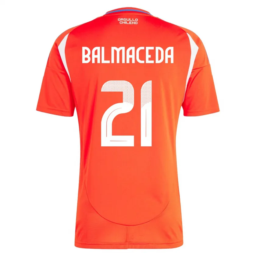 Danxen Bambino Maglia Cile Rosario Balmaceda #21 Rosso Kit Gara Home 24-26 Maglietta