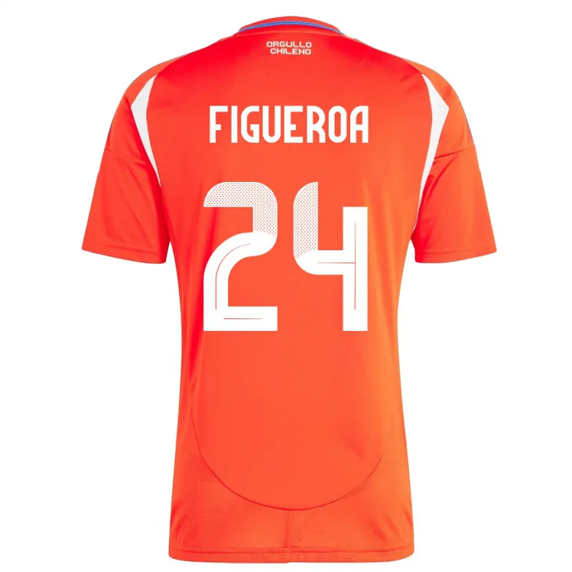 Danxen Bambino Maglia Cile Ámbar Figueroa #24 Rosso Kit Gara Home 24-26 Maglietta