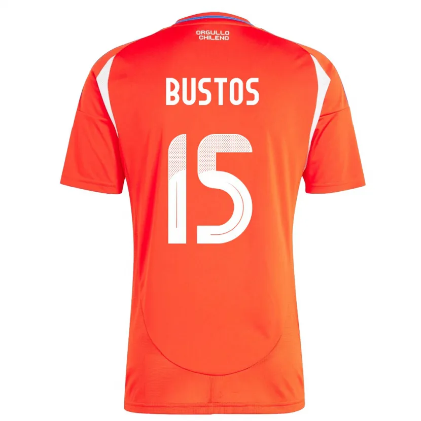 Danxen Bambino Maglia Cile Melissa Bustos #15 Rosso Kit Gara Home 24-26 Maglietta