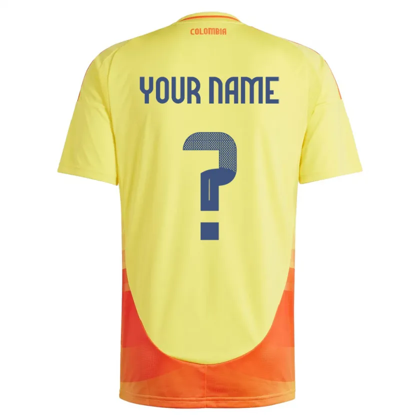 Danxen Bambino Maglia Colombia Il Tuo Nome #0 Giallo Kit Gara Home 24-26 Maglietta