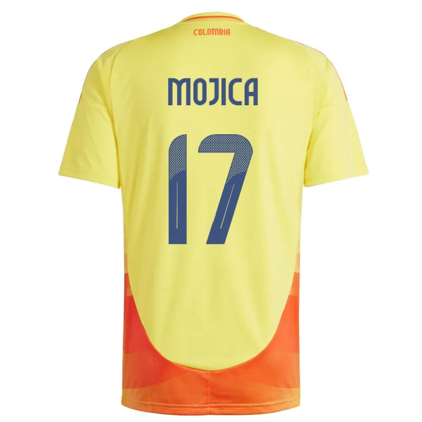Danxen Bambino Maglia Colombia Johan Mojica #17 Giallo Kit Gara Home 24-26 Maglietta