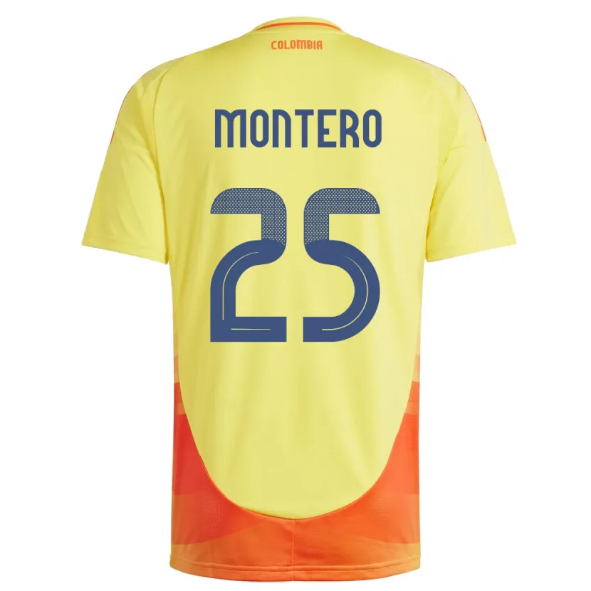 Danxen Bambino Maglia Colombia Álvaro Montero #25 Giallo Kit Gara Home 24-26 Maglietta
