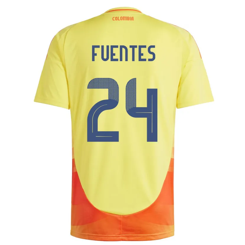 Danxen Bambino Maglia Colombia Gabriel Fuentes #24 Giallo Kit Gara Home 24-26 Maglietta