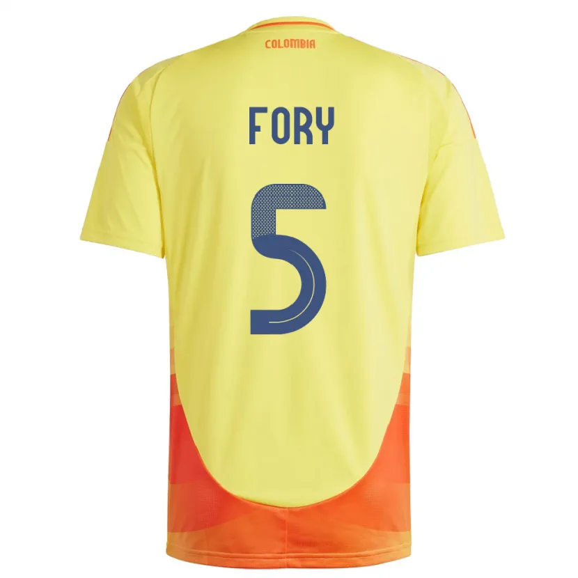 Danxen Bambino Maglia Colombia Jimer Fory #5 Giallo Kit Gara Home 24-26 Maglietta