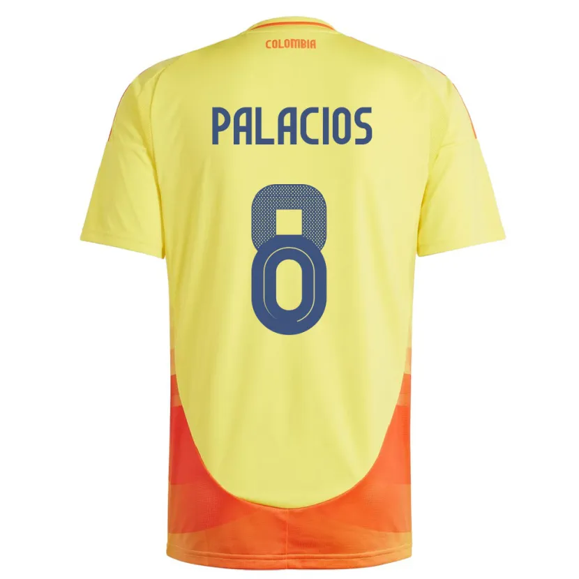 Danxen Bambino Maglia Colombia Brahian Palacios #8 Giallo Kit Gara Home 24-26 Maglietta