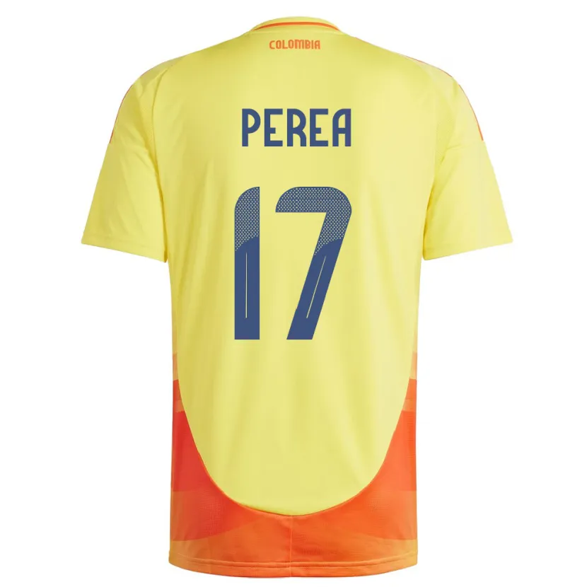 Danxen Bambino Maglia Colombia Óscar Perea #17 Giallo Kit Gara Home 24-26 Maglietta