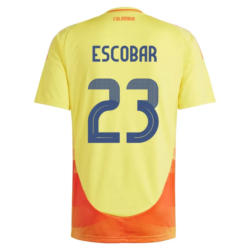Danxen Bambino Maglia Colombia Josen Escobar #23 Giallo Kit Gara Home 24-26 Maglietta