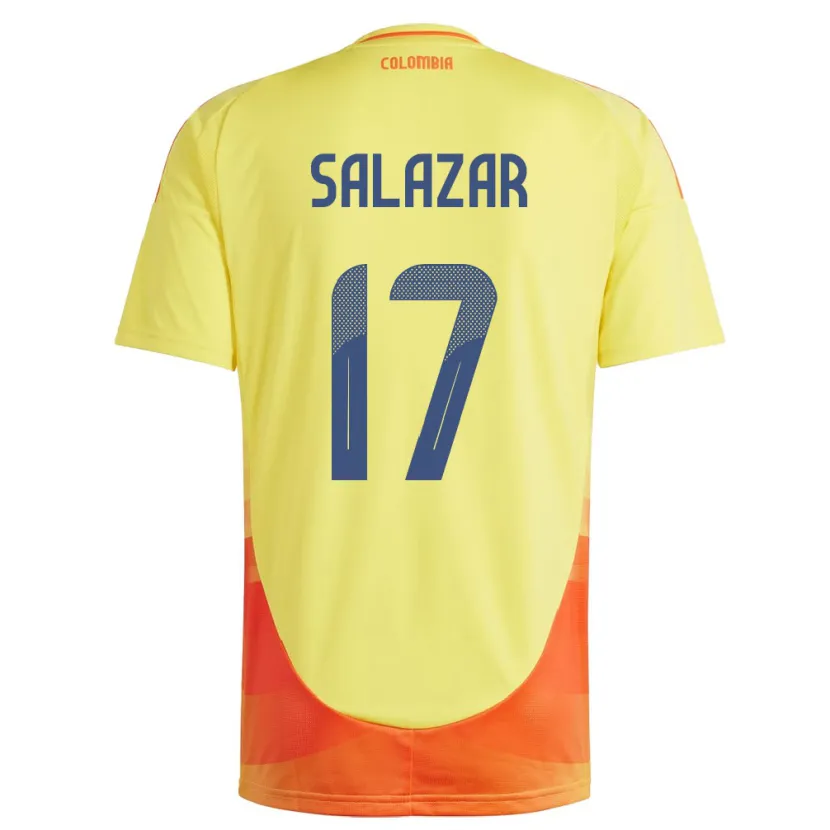 Danxen Bambino Maglia Colombia Andrés Salazar #17 Giallo Kit Gara Home 24-26 Maglietta