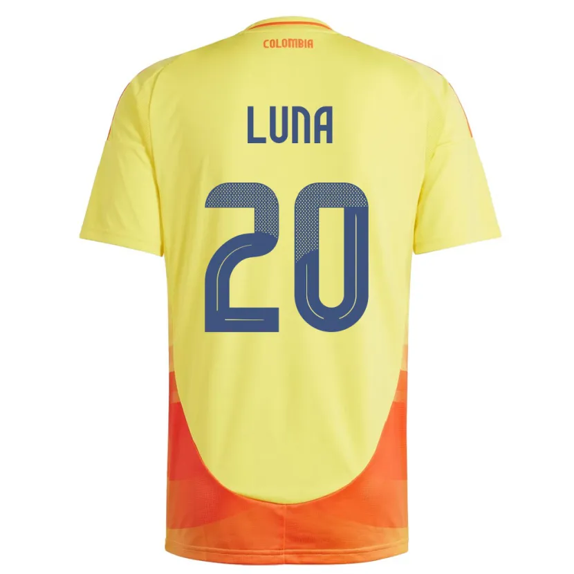 Danxen Bambino Maglia Colombia Daniel Luna #20 Giallo Kit Gara Home 24-26 Maglietta