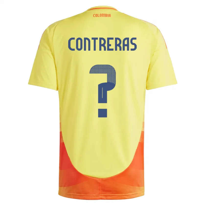 Danxen Bambino Maglia Colombia David Contreras #0 Giallo Kit Gara Home 24-26 Maglietta