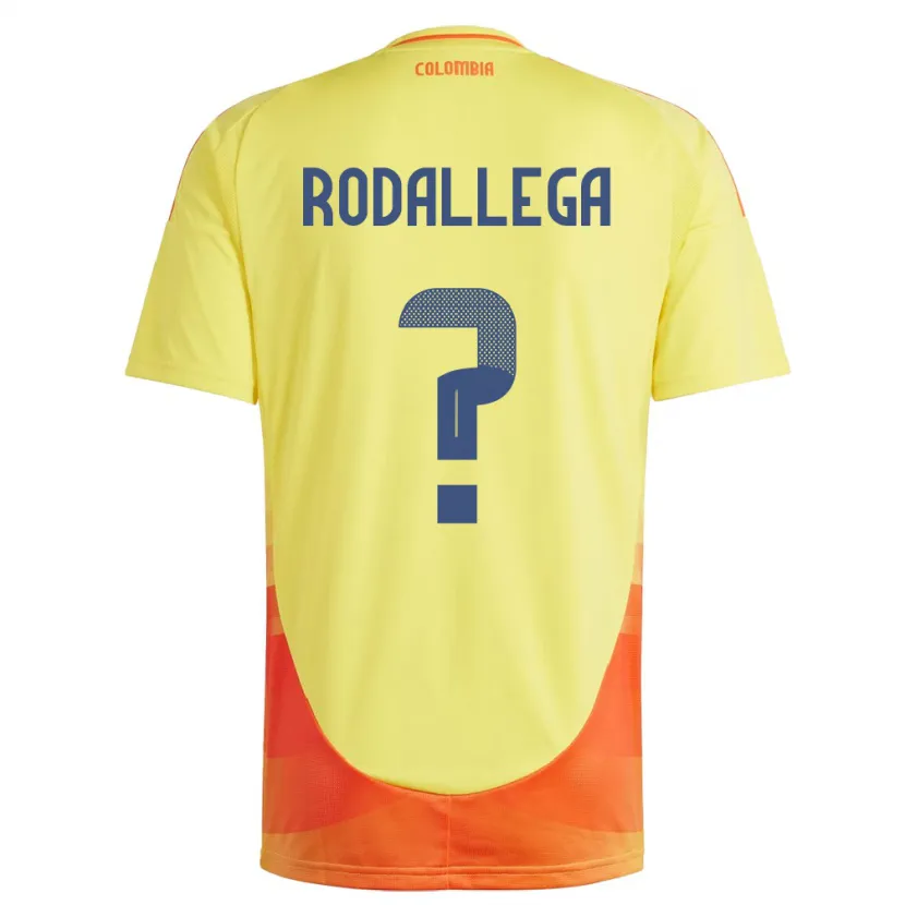 Danxen Bambino Maglia Colombia Johan Rodallega #0 Giallo Kit Gara Home 24-26 Maglietta