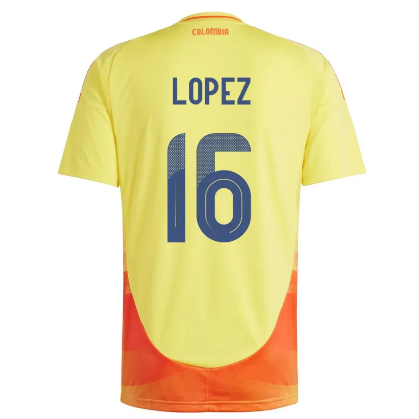 Danxen Bambino Maglia Colombia William López #16 Giallo Kit Gara Home 24-26 Maglietta