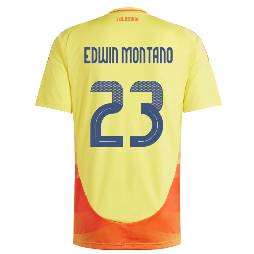 Danxen Bambino Maglia Colombia John Edwin Montaño #23 Giallo Kit Gara Home 24-26 Maglietta