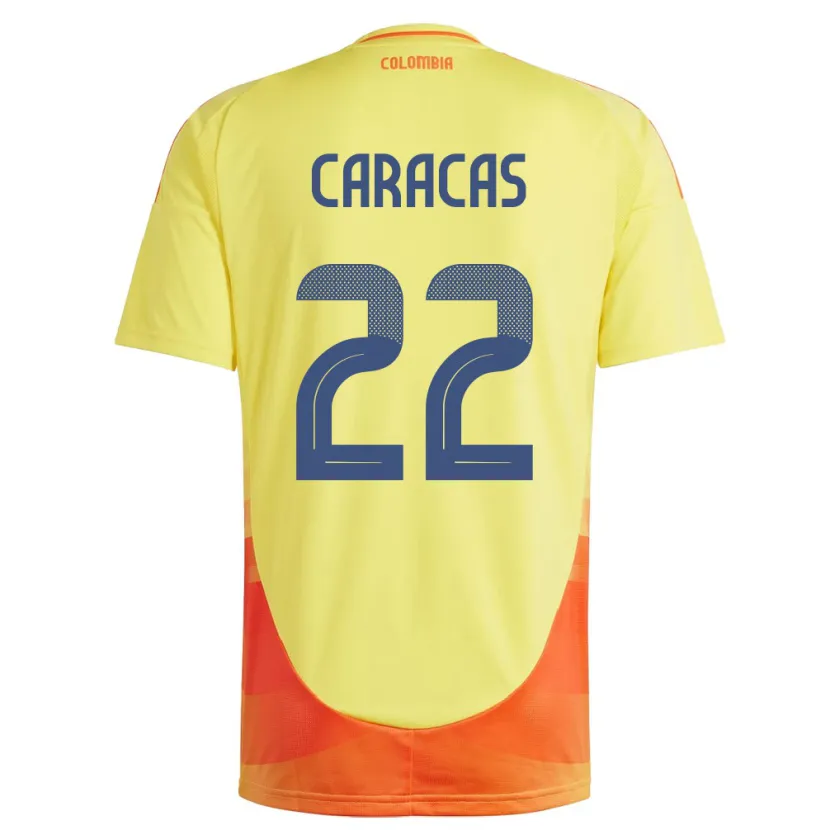 Danxen Bambino Maglia Colombia Daniela Caracas #22 Giallo Kit Gara Home 24-26 Maglietta