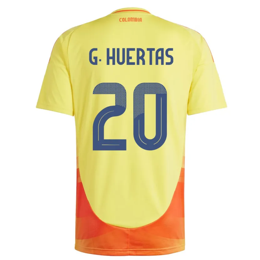 Danxen Bambino Maglia Colombia Gabriela Huertas #20 Giallo Kit Gara Home 24-26 Maglietta