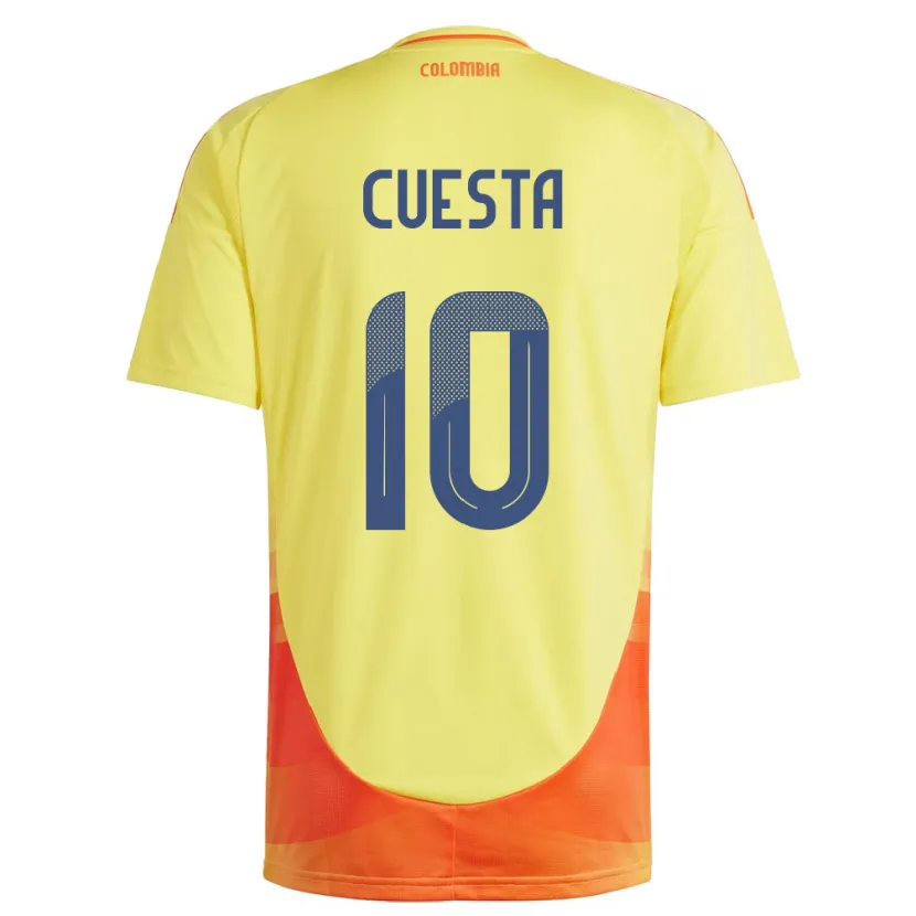 Danxen Bambino Maglia Colombia Yisela Cuesta #10 Giallo Kit Gara Home 24-26 Maglietta