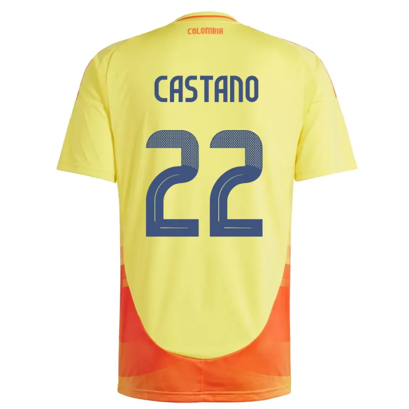 Danxen Bambino Maglia Colombia Stefany Castaño #22 Giallo Kit Gara Home 24-26 Maglietta