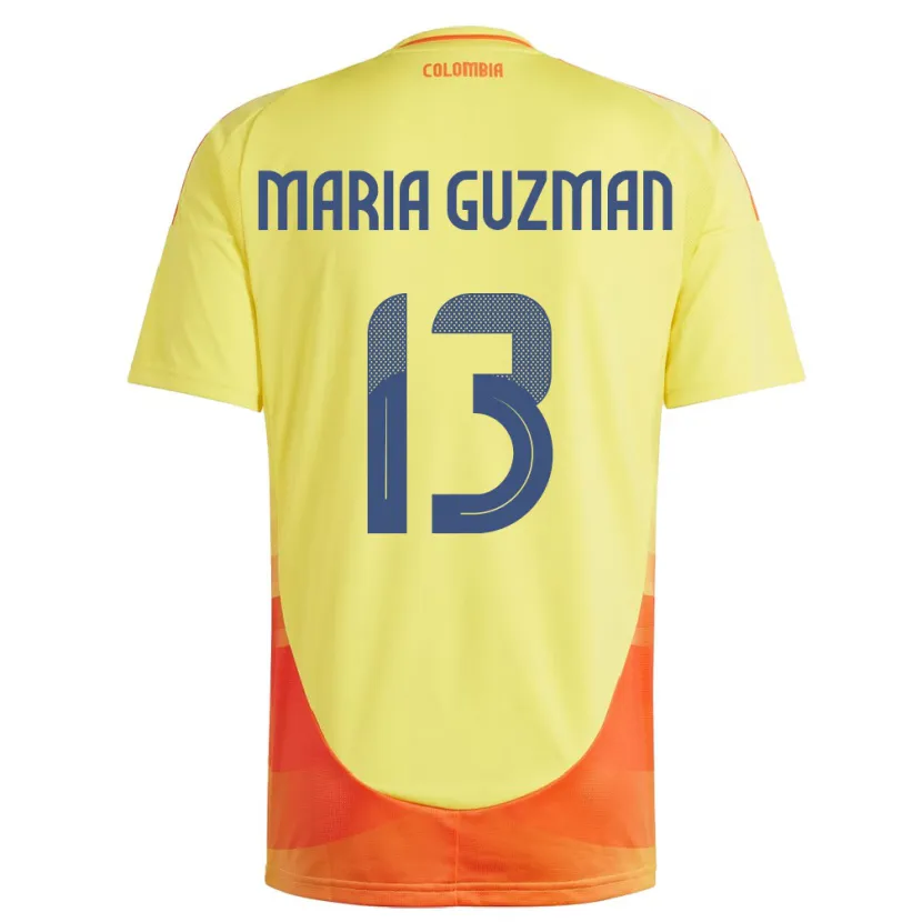 Danxen Bambino Maglia Colombia Ana María Guzmán #13 Giallo Kit Gara Home 24-26 Maglietta