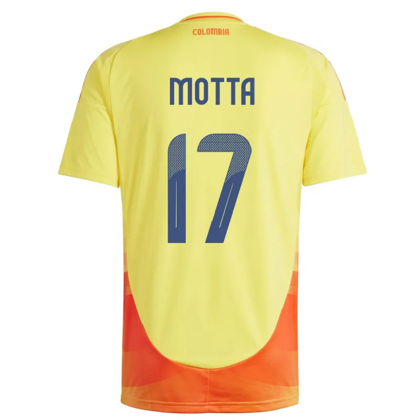Danxen Bambino Maglia Colombia Cristina Motta #17 Giallo Kit Gara Home 24-26 Maglietta