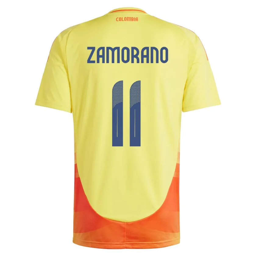 Danxen Bambino Maglia Colombia Mariana Zamorano #11 Giallo Kit Gara Home 24-26 Maglietta