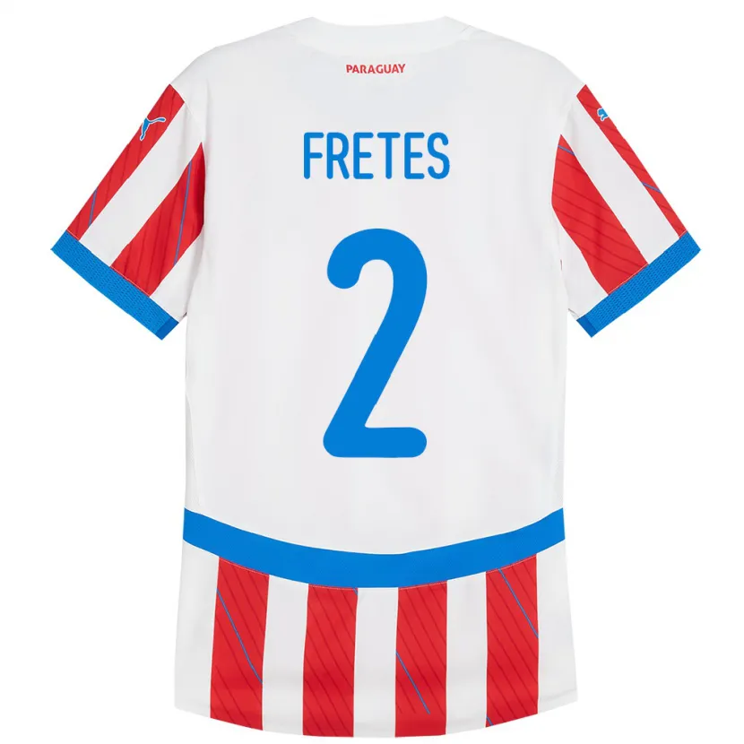 Danxen Bambino Maglia Paraguay Limpia Fretes #2 Bianco Rosso Kit Gara Home 24-26 Maglietta