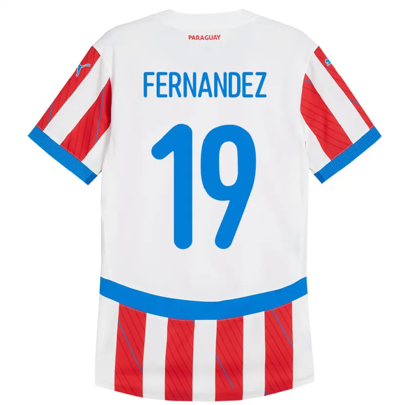 Danxen Bambino Maglia Paraguay Rebeca Fernández #19 Bianco Rosso Kit Gara Home 24-26 Maglietta