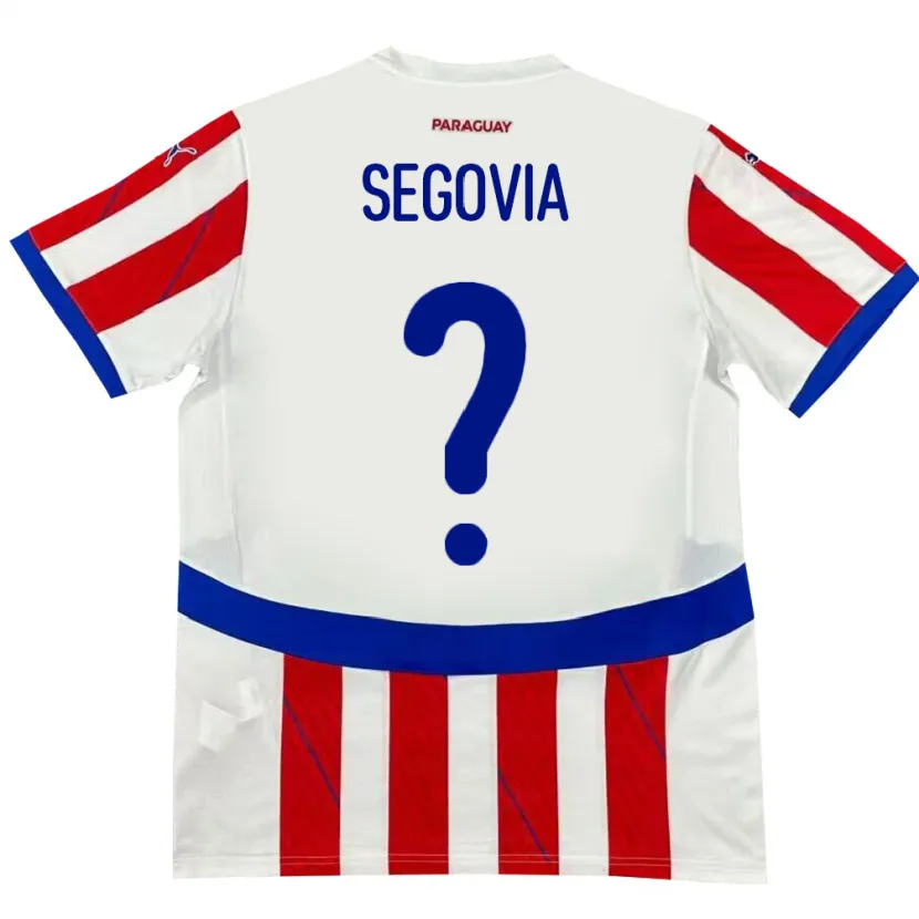 Danxen Bambino Maglia Paraguay María Segovia #0 Bianco Rosso Kit Gara Home 24-26 Maglietta