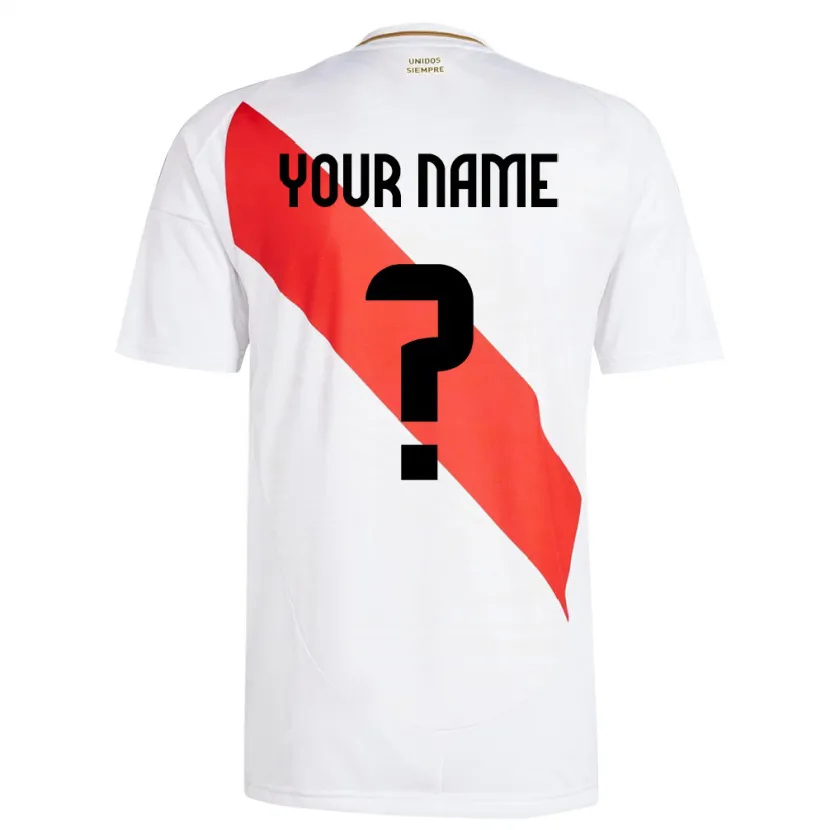 Danxen Bambino Maglia Perù Il Tuo Nome #0 Bianco Kit Gara Home 24-26 Maglietta