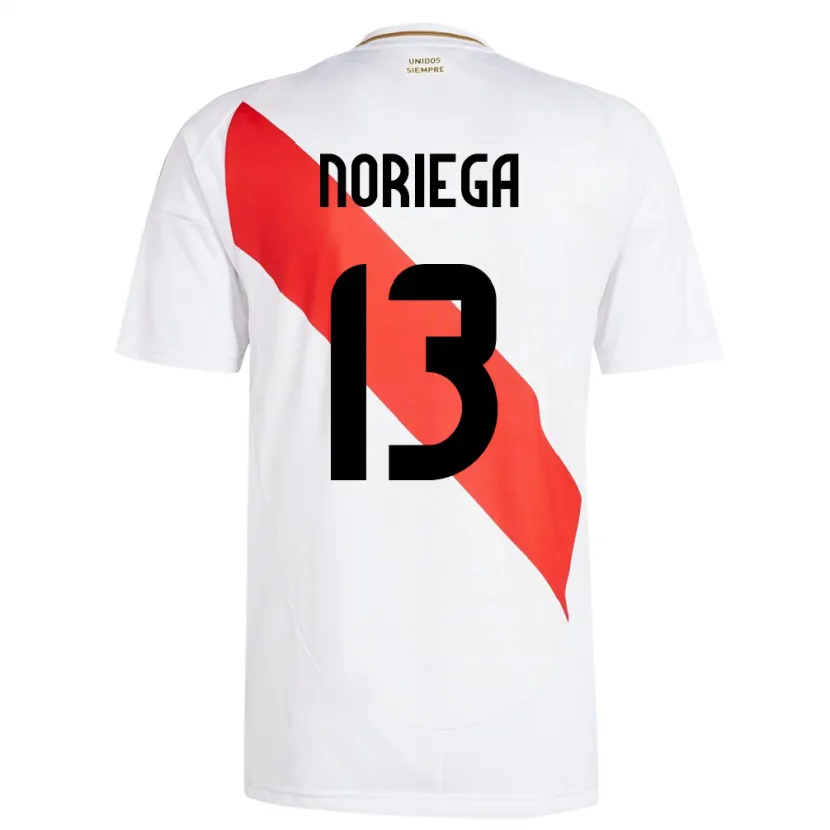 Danxen Bambino Maglia Perù Erick Noriega #13 Bianco Kit Gara Home 24-26 Maglietta