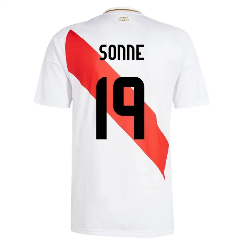 Danxen Bambino Maglia Perù Oliver Sonne #19 Bianco Kit Gara Home 24-26 Maglietta