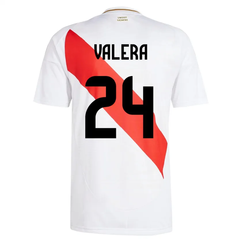 Danxen Bambino Maglia Perù Álex Valera #24 Bianco Kit Gara Home 24-26 Maglietta