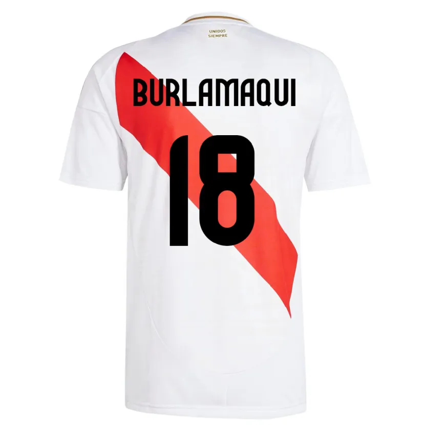 Danxen Bambino Maglia Perù Alessandro Burlamaqui #18 Bianco Kit Gara Home 24-26 Maglietta