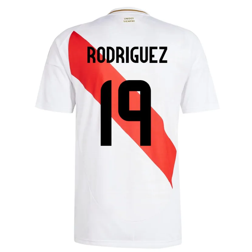 Danxen Bambino Maglia Perù Mateo Rodríguez #19 Bianco Kit Gara Home 24-26 Maglietta