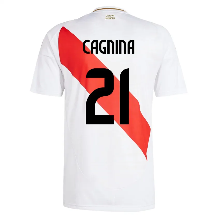 Danxen Bambino Maglia Perù Grace Cagnina #21 Bianco Kit Gara Home 24-26 Maglietta